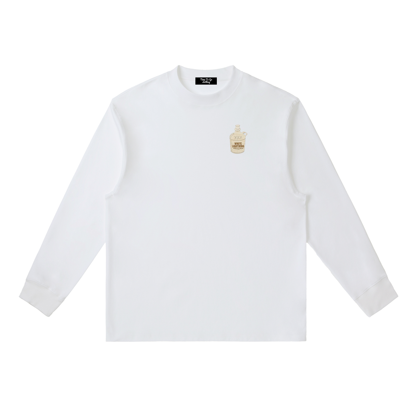 White Lighting "Full Throttle" Crewneck Long-Sleeve T-Shirt