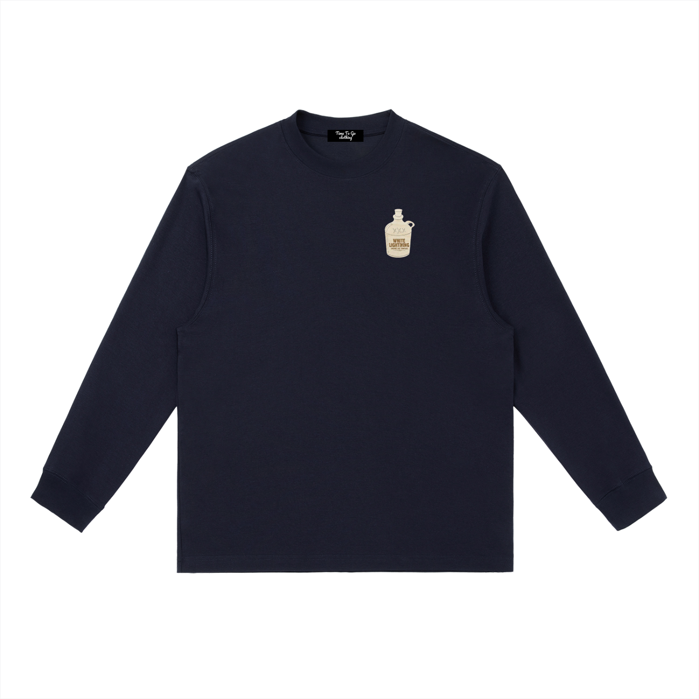 White Lighting "Full Throttle" Crewneck Long-Sleeve T-Shirt