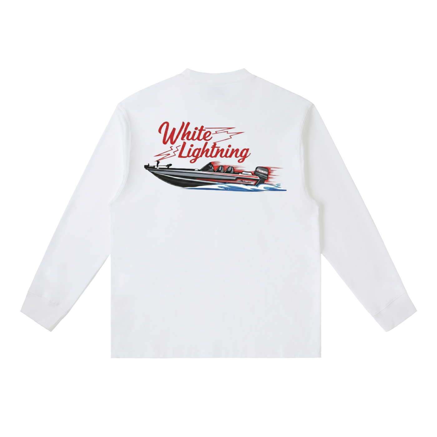 White Lighting "Full Throttle" Crewneck Long-Sleeve T-Shirt